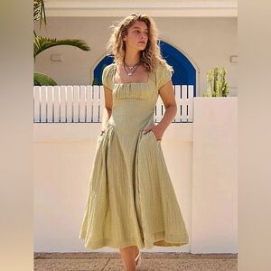 Ciara Pucker Check Midi Dress